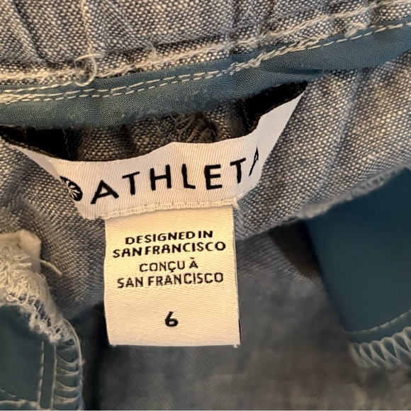 Athleta Cabo 100% Linen Jogger Pants Chambray Blue Size 6 - Picture 4 of 14